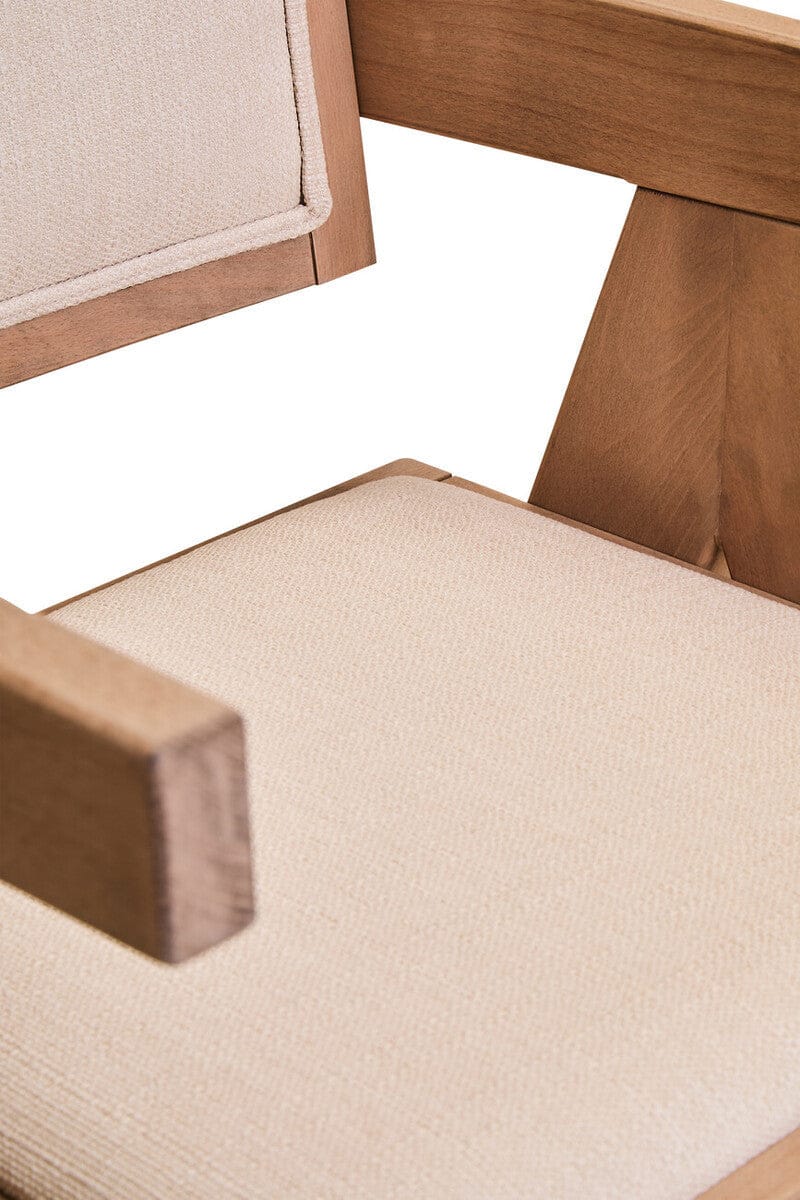 Hamilton Interiors Living Cebu Ivory Fabric and Grey Wash Beech Wood Dining Chair House of Isabella UK