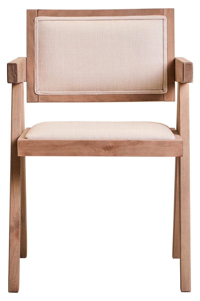 Hamilton Interiors Living Cebu Ivory Fabric and Grey Wash Beech Wood Dining Chair House of Isabella UK