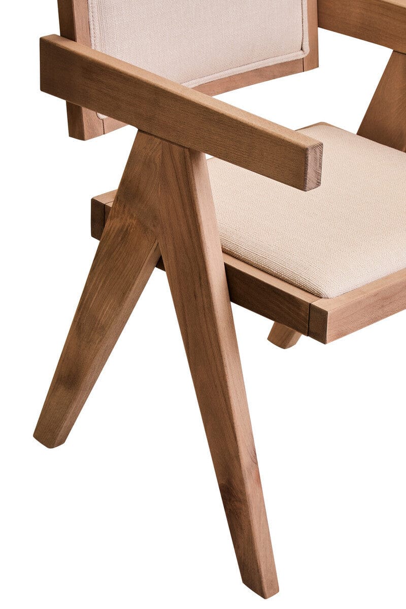 Hamilton Interiors Living Cebu Ivory Fabric and Grey Wash Beech Wood Dining Chair House of Isabella UK