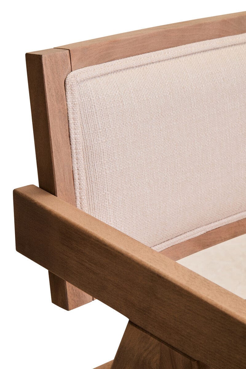 Hamilton Interiors Living Cebu Ivory Fabric and Grey Wash Beech Wood Dining Chair House of Isabella UK