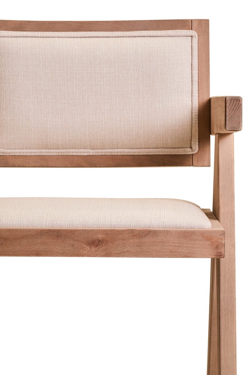 Hamilton Interiors Living Cebu Ivory Fabric and Grey Wash Beech Wood Dining Chair House of Isabella UK