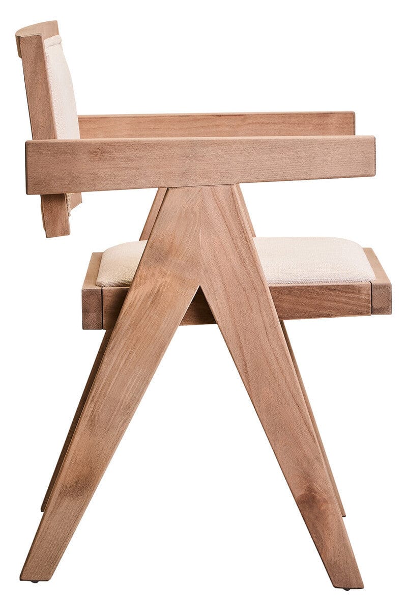 Hamilton Interiors Living Cebu Ivory Fabric and Grey Wash Beech Wood Dining Chair House of Isabella UK