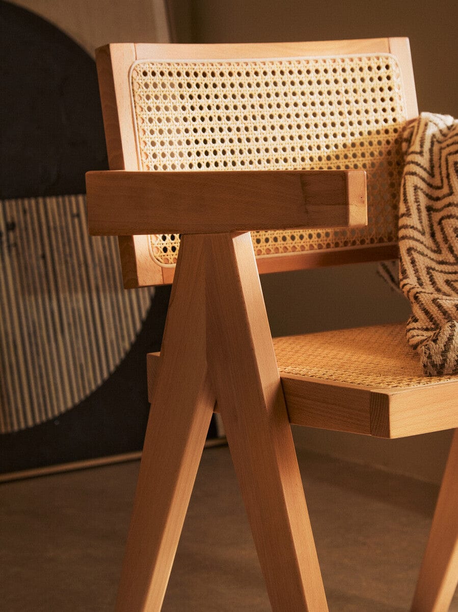 Hamilton Interiors Living Cebu Natural Cane and Beech Wood Dining Chair House of Isabella UK