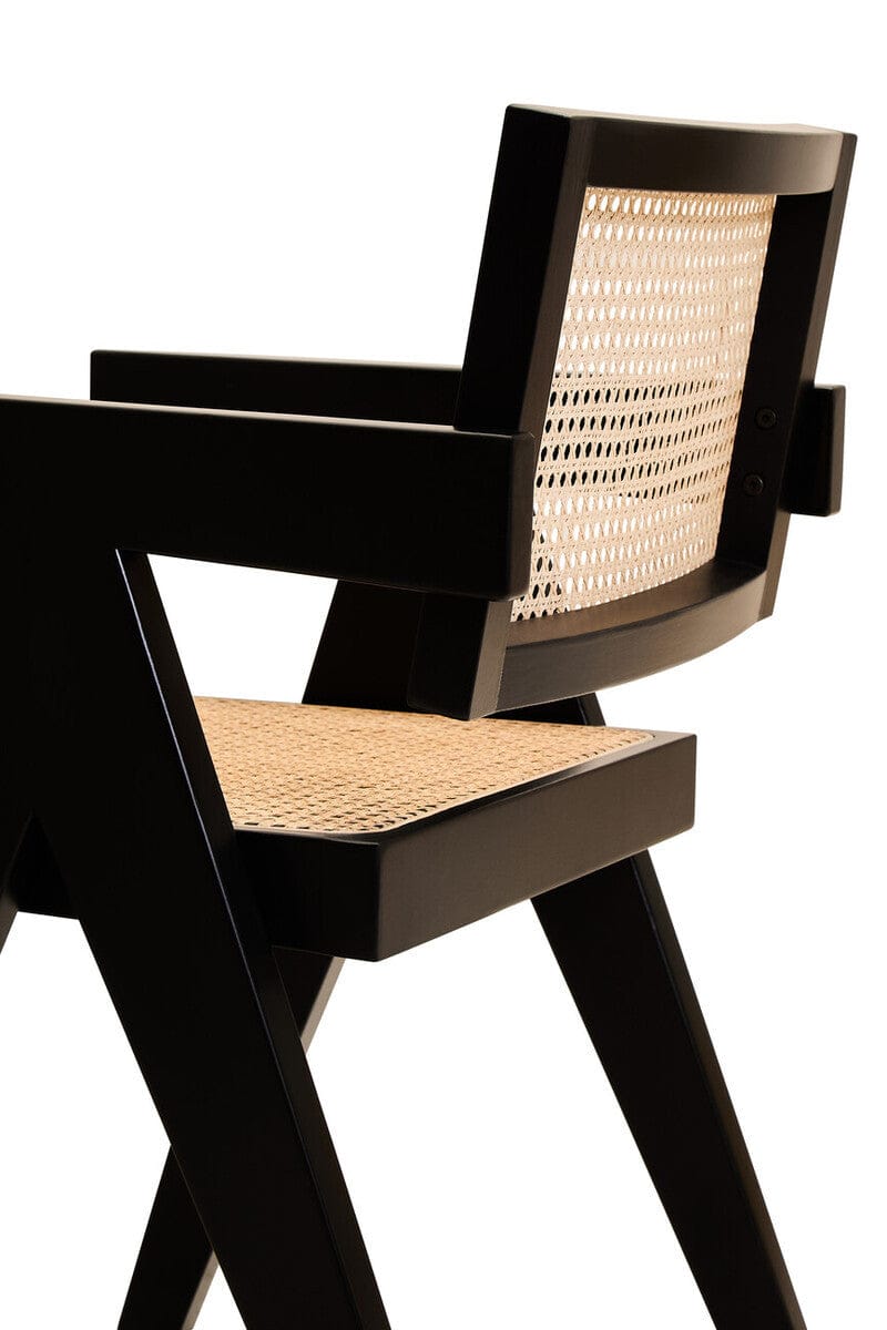 Hamilton Interiors Living Cebu Natural Cane and Black Beech Wood Dining Chair House of Isabella UK