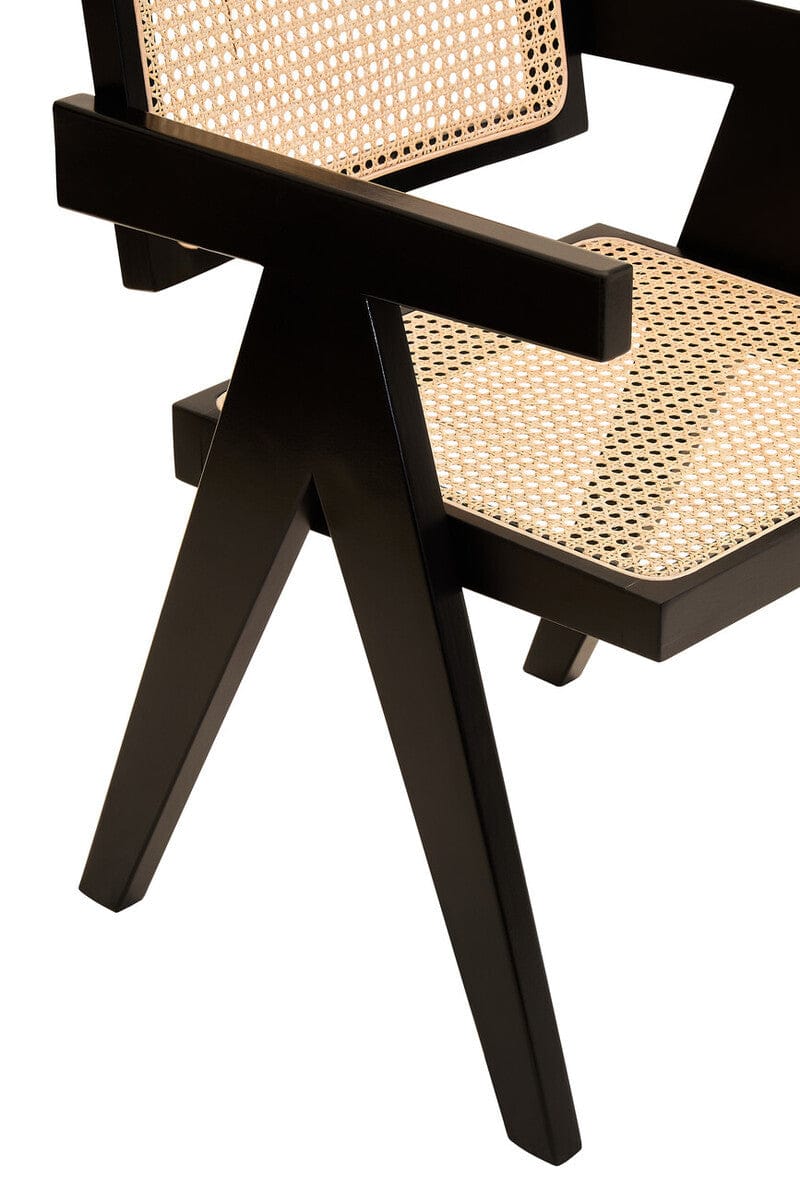Hamilton Interiors Living Cebu Natural Cane and Black Beech Wood Dining Chair House of Isabella UK