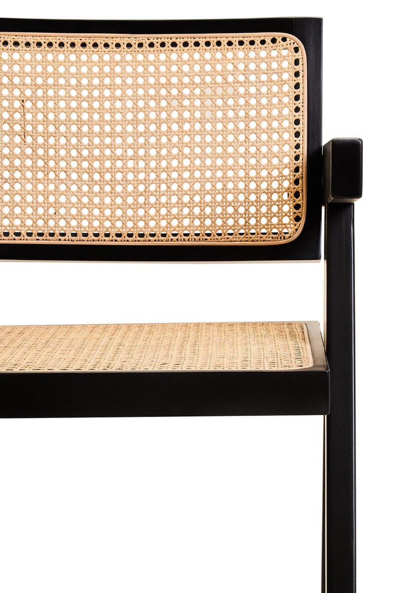 Hamilton Interiors Living Cebu Natural Cane and Black Beech Wood Dining Chair House of Isabella UK