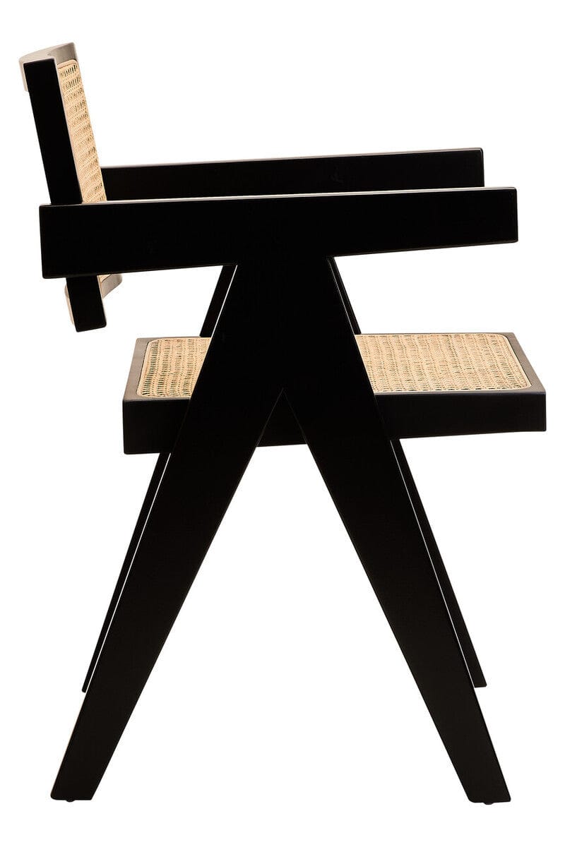 Hamilton Interiors Living Cebu Natural Cane and Black Beech Wood Dining Chair House of Isabella UK