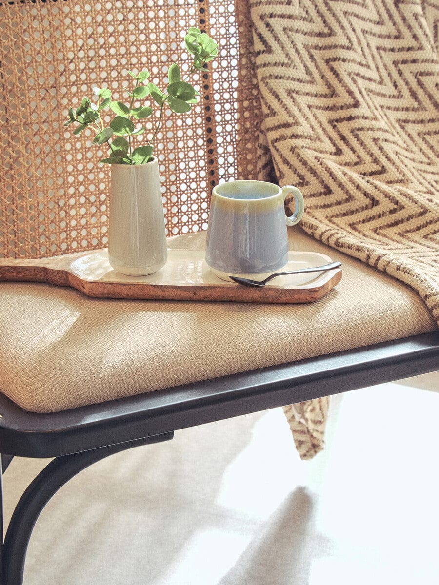 Hamilton Interiors Living Cebu Natural Cane Bench with Black Beech Wood Frame House of Isabella UK