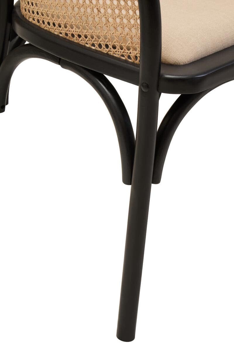 Hamilton Interiors Living Cebu Natural Cane Bench with Black Beech Wood Frame House of Isabella UK