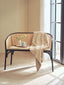Hamilton Interiors Living Cebu Natural Cane Bench with Black Beech Wood Frame House of Isabella UK
