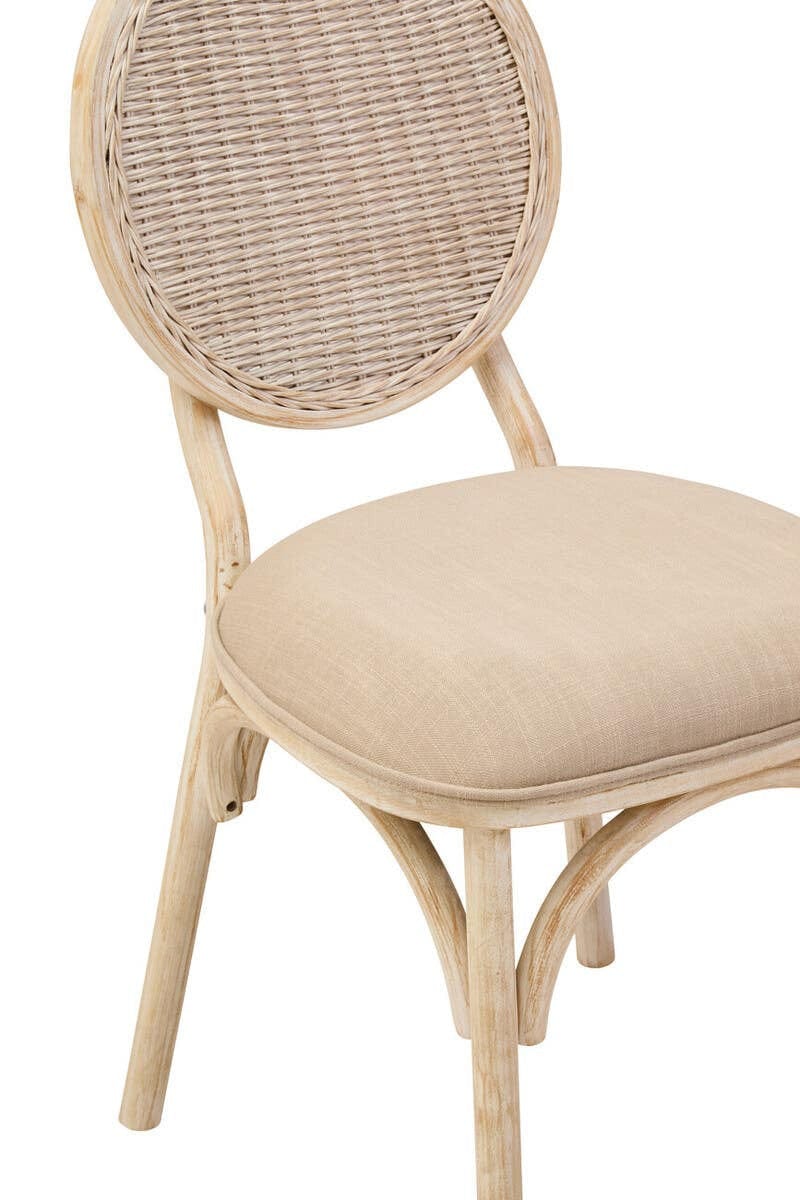 Hamilton Interiors Living Cebu White Wash Elm Wood Dining Chair House of Isabella UK