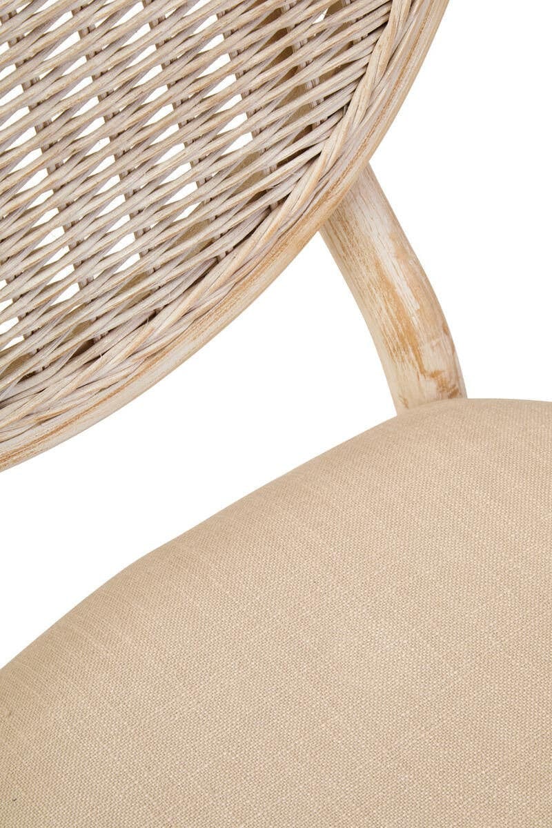 Hamilton Interiors Living Cebu White Wash Elm Wood Dining Chair House of Isabella UK