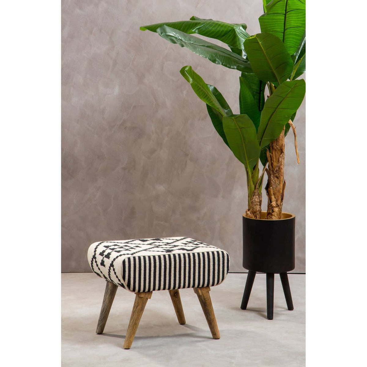 Hamilton Interiors Living Cefena Berber Style Footstool House of Isabella UK