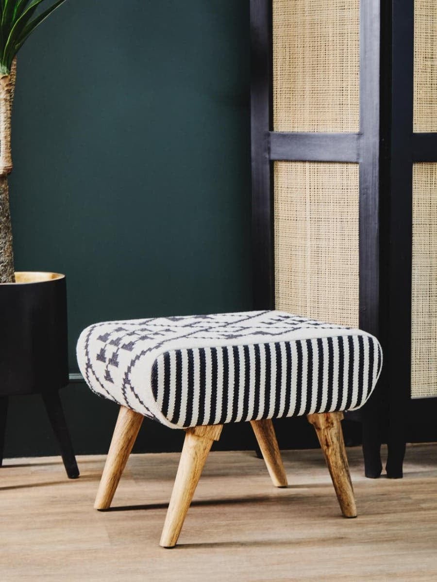 Hamilton Interiors Living Cefena Berber Style Footstool House of Isabella UK