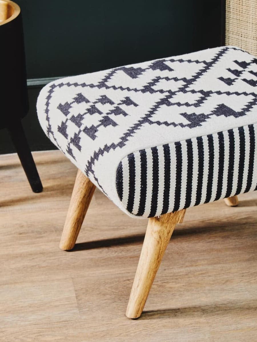 Hamilton Interiors Living Cefena Berber Style Footstool House of Isabella UK