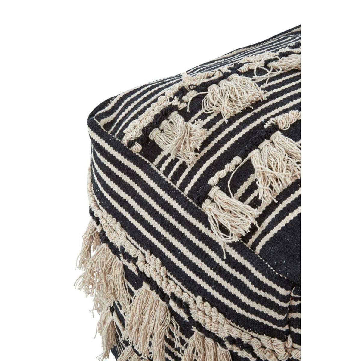 Hamilton Interiors Living Cefena Black Pouffe House of Isabella UK