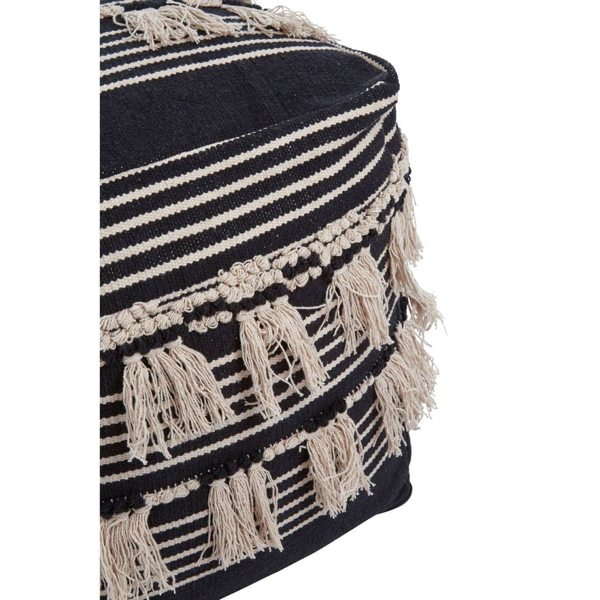 Hamilton Interiors Living Cefena Black Pouffe House of Isabella UK