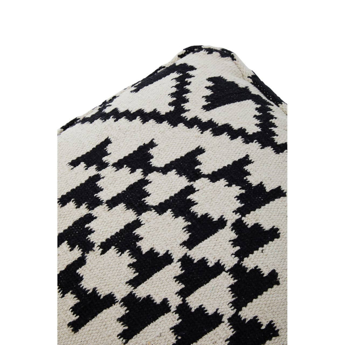 Hamilton Interiors Living Cefena Square Black and White Patterned Pouffe House of Isabella UK