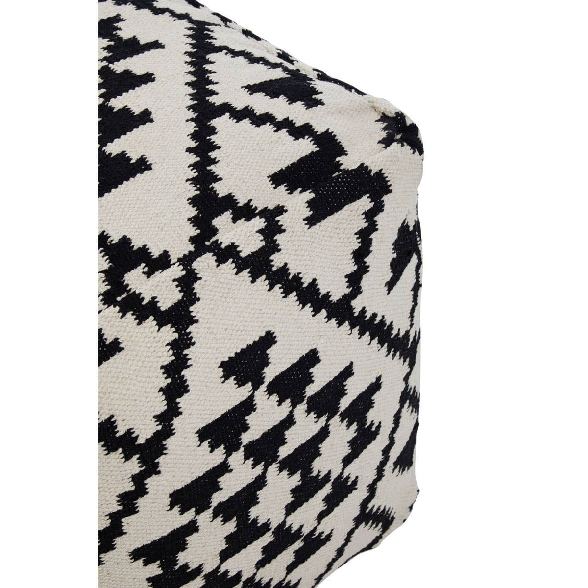 Hamilton Interiors Living Cefena Square Black and White Patterned Pouffe House of Isabella UK