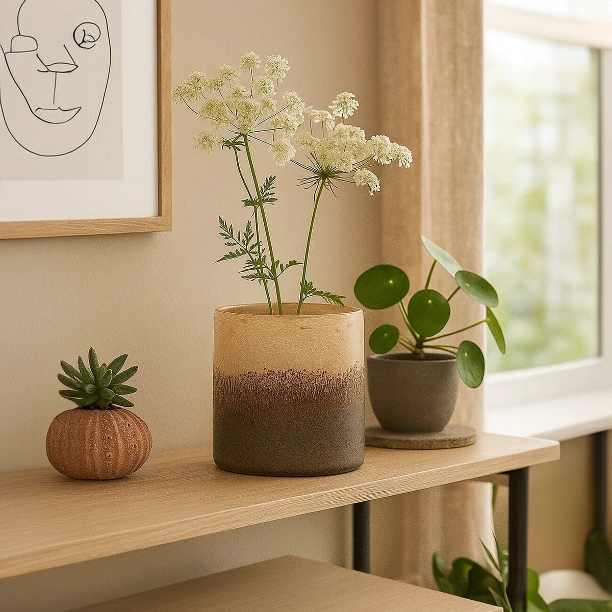 Hamilton Interiors Living Chiara Small Natural Sand Effect Vase House of Isabella UK