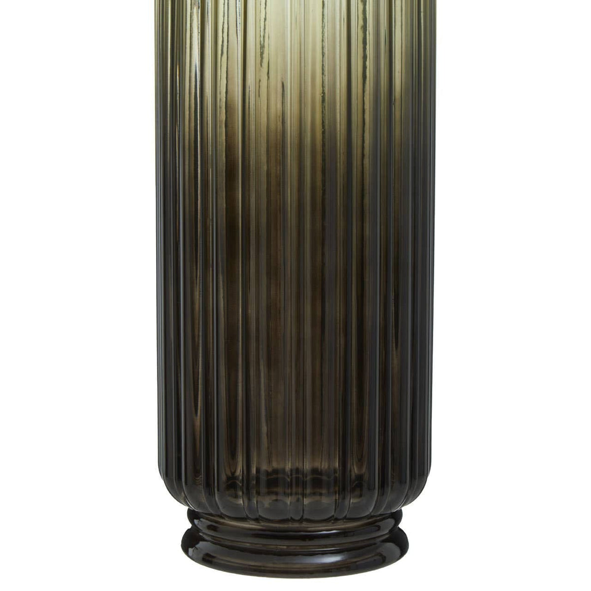 Hamilton Interiors Living Chima Large Grey Ribbed Glass Vase House of Isabella UK