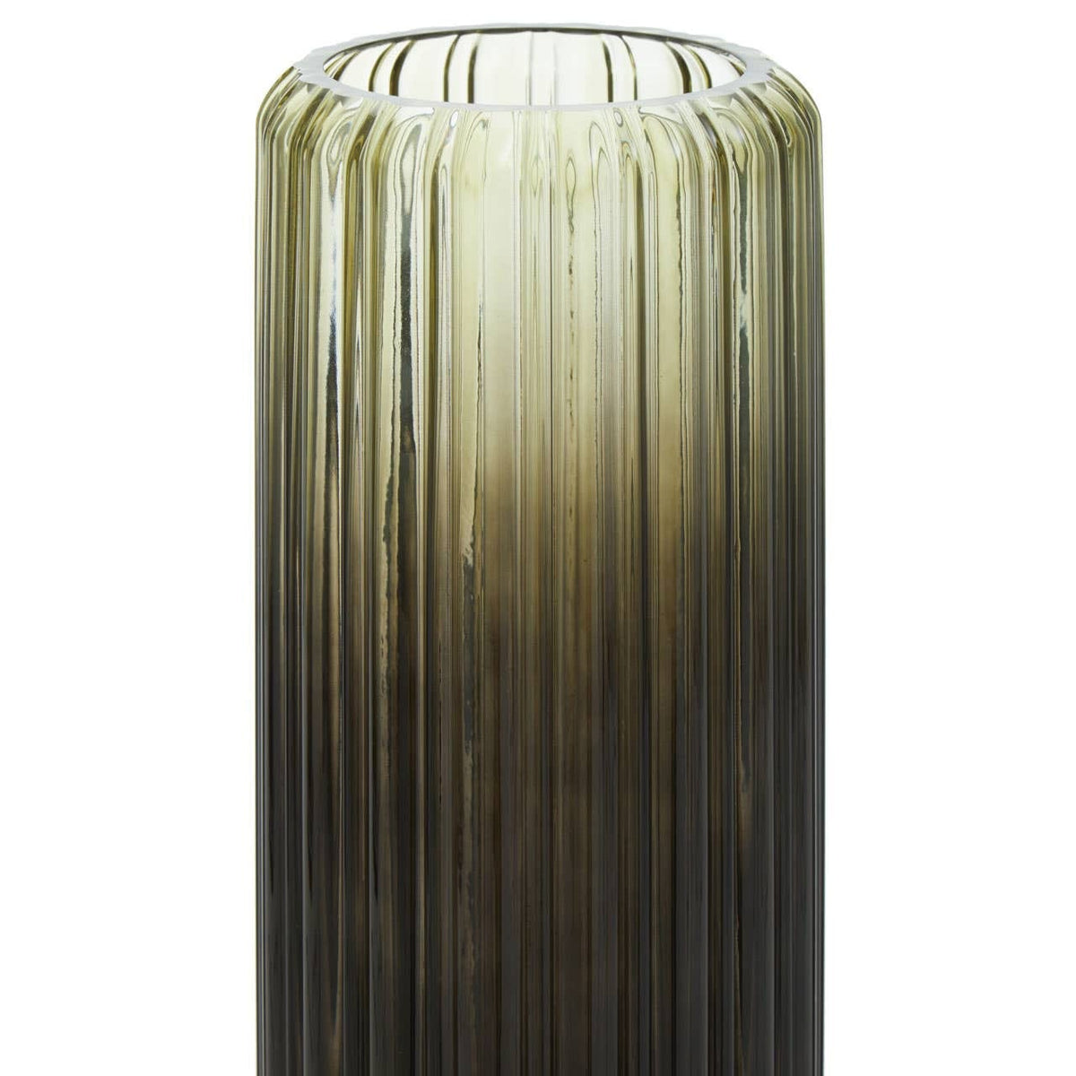 Hamilton Interiors Living Chima Large Grey Ribbed Glass Vase House of Isabella UK