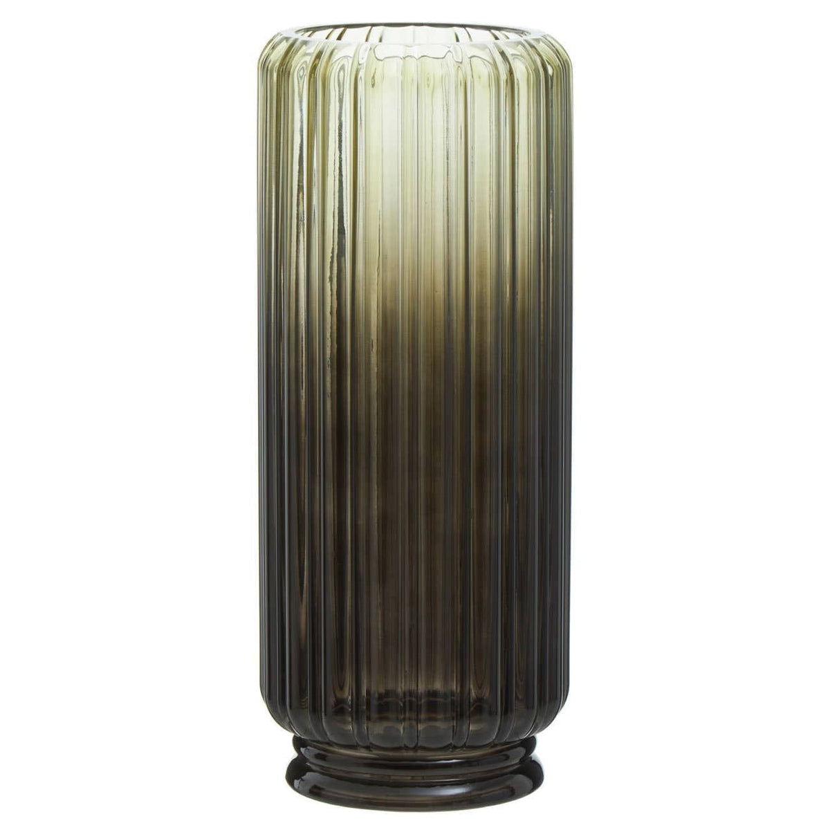 Hamilton Interiors Living Chima Large Grey Ribbed Glass Vase House of Isabella UK