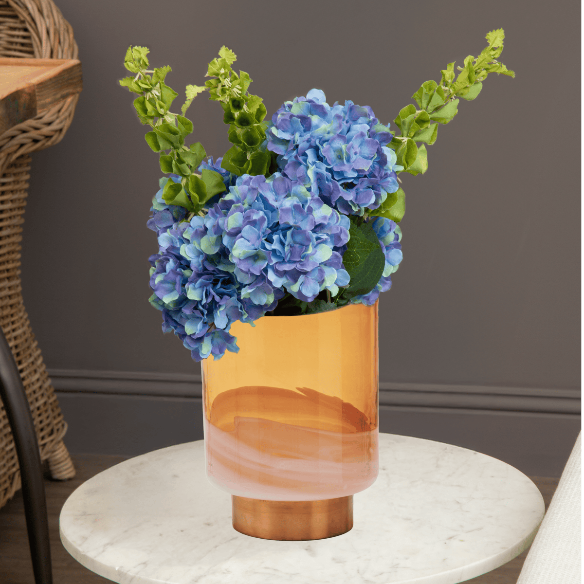 Hamilton Interiors Living Cleo Small Amber Vase House of Isabella UK