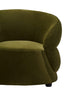 Hamilton Interiors Living Darla Forest Green Curved Velvet Chair House of Isabella UK