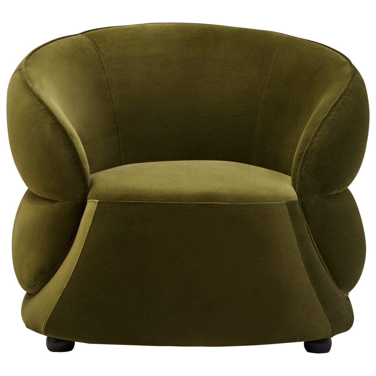 Hamilton Interiors Living Darla Forest Green Curved Velvet Chair House of Isabella UK