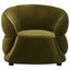 Hamilton Interiors Living Darla Forest Green Curved Velvet Chair House of Isabella UK