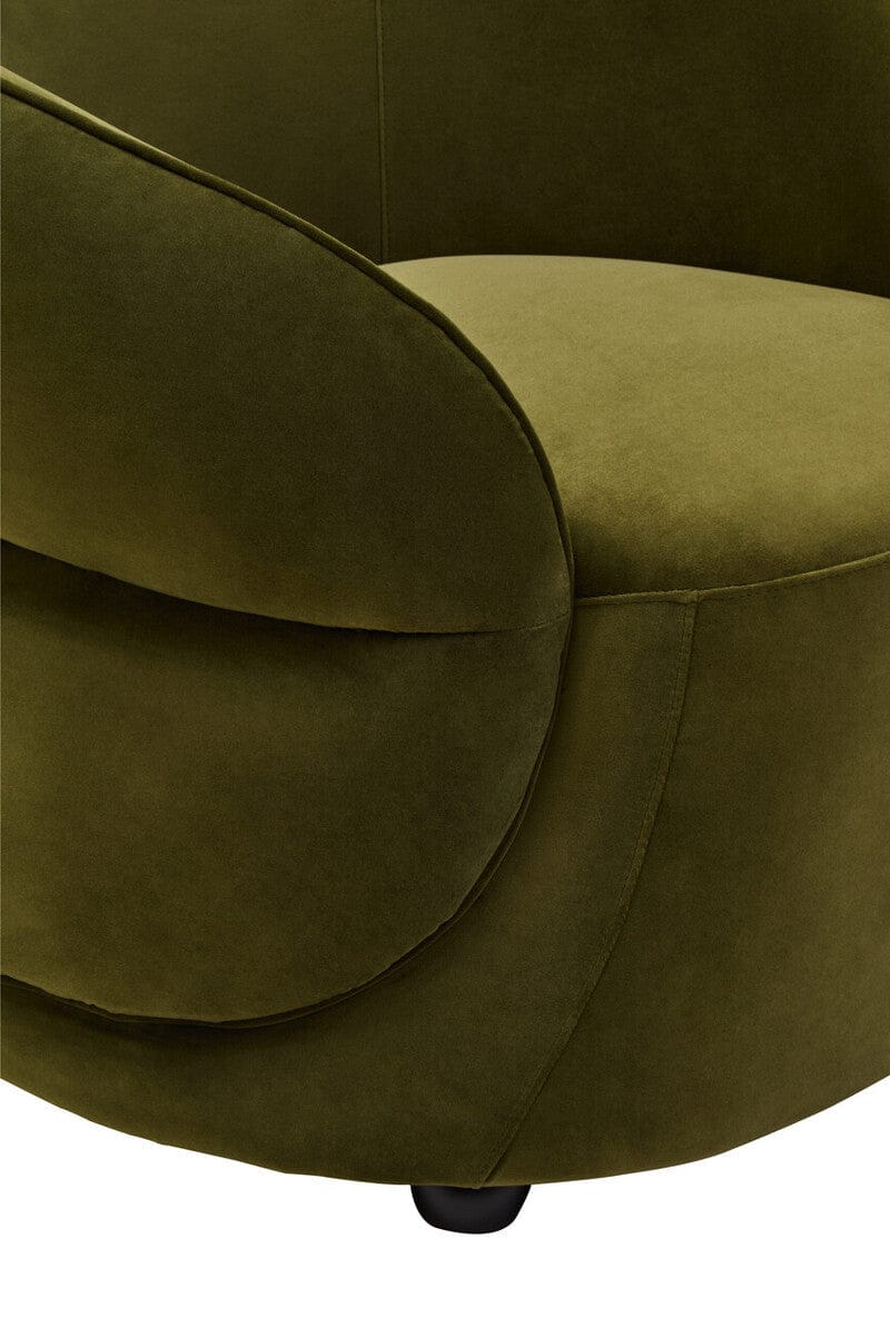 Hamilton Interiors Living Darla Forest Green Curved Velvet Chair House of Isabella UK