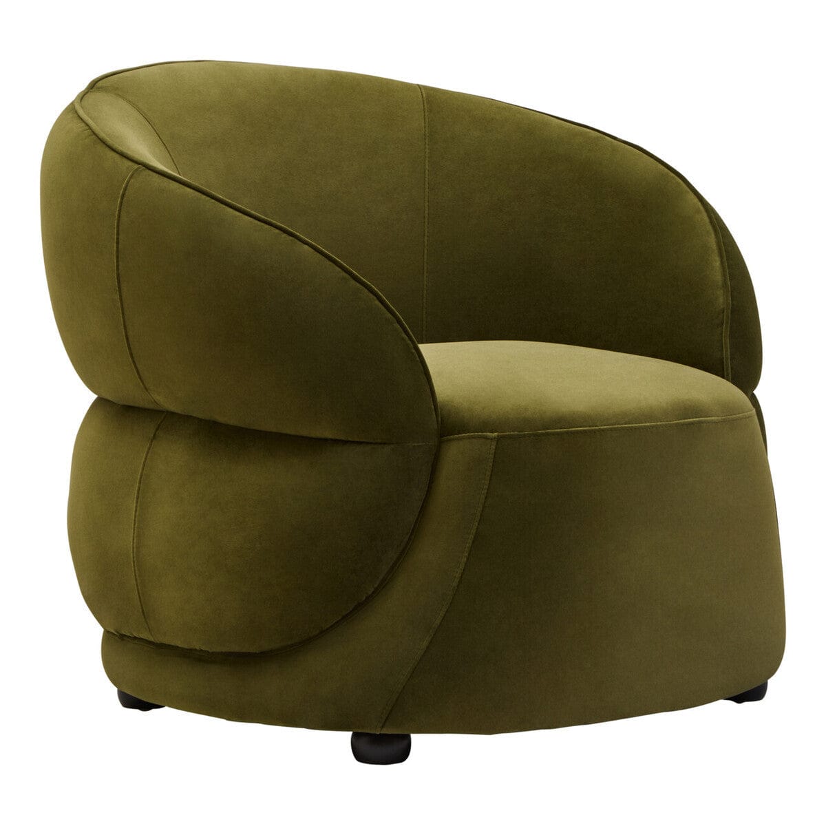Hamilton Interiors Living Darla Forest Green Curved Velvet Chair House of Isabella UK