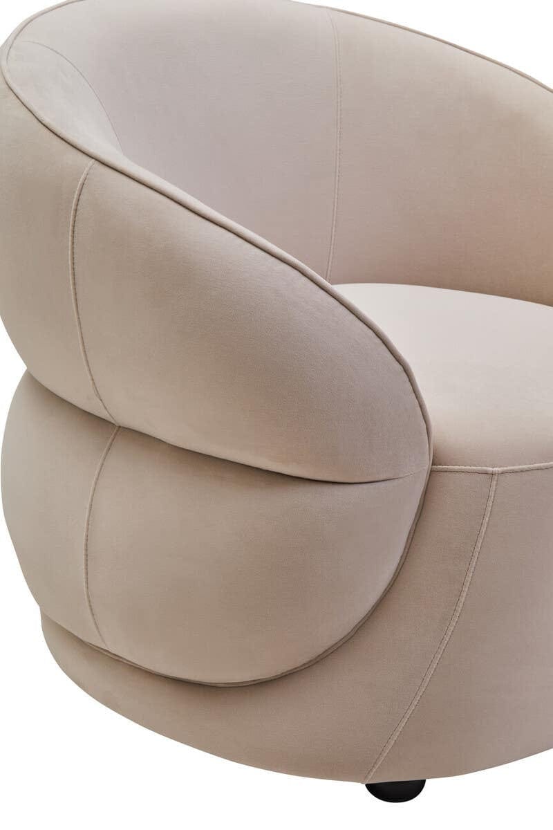 Hamilton Interiors Living Darla Stone Velvet Curved Chair House of Isabella UK