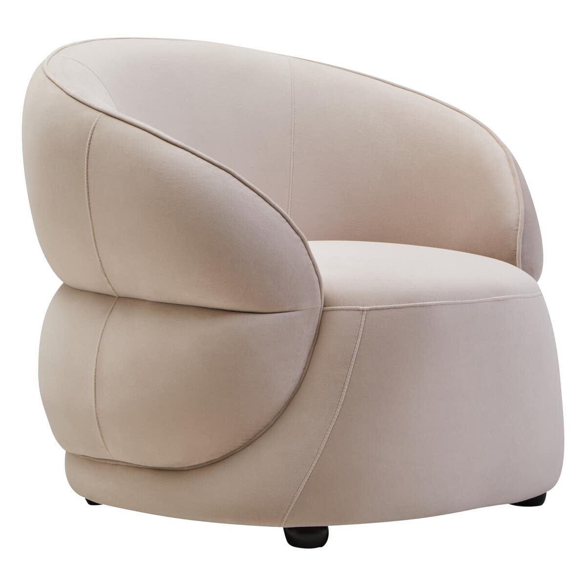 Hamilton Interiors Living Darla Stone Velvet Curved Chair House of Isabella UK