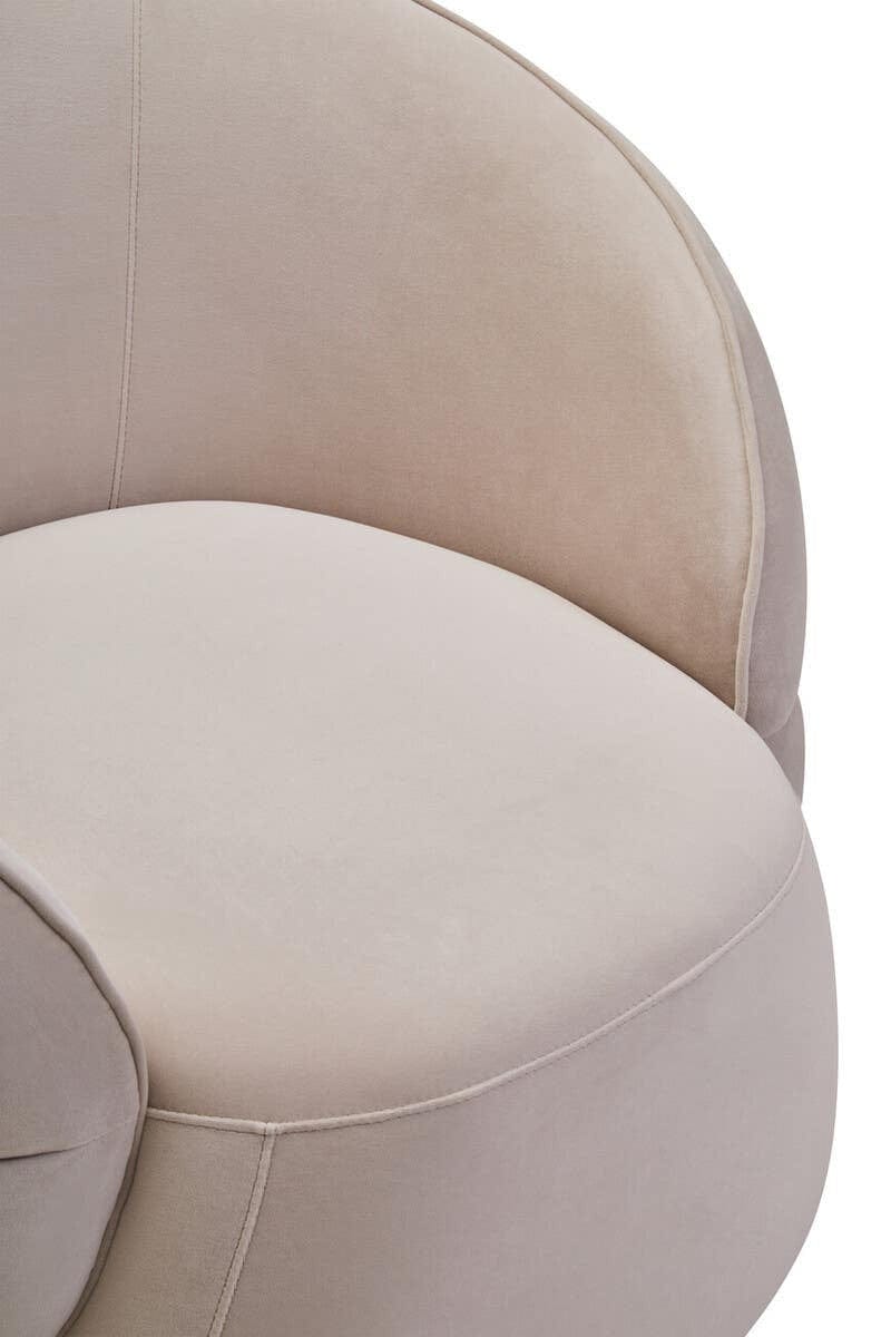 Hamilton Interiors Living Darla Stone Velvet Curved Chair House of Isabella UK