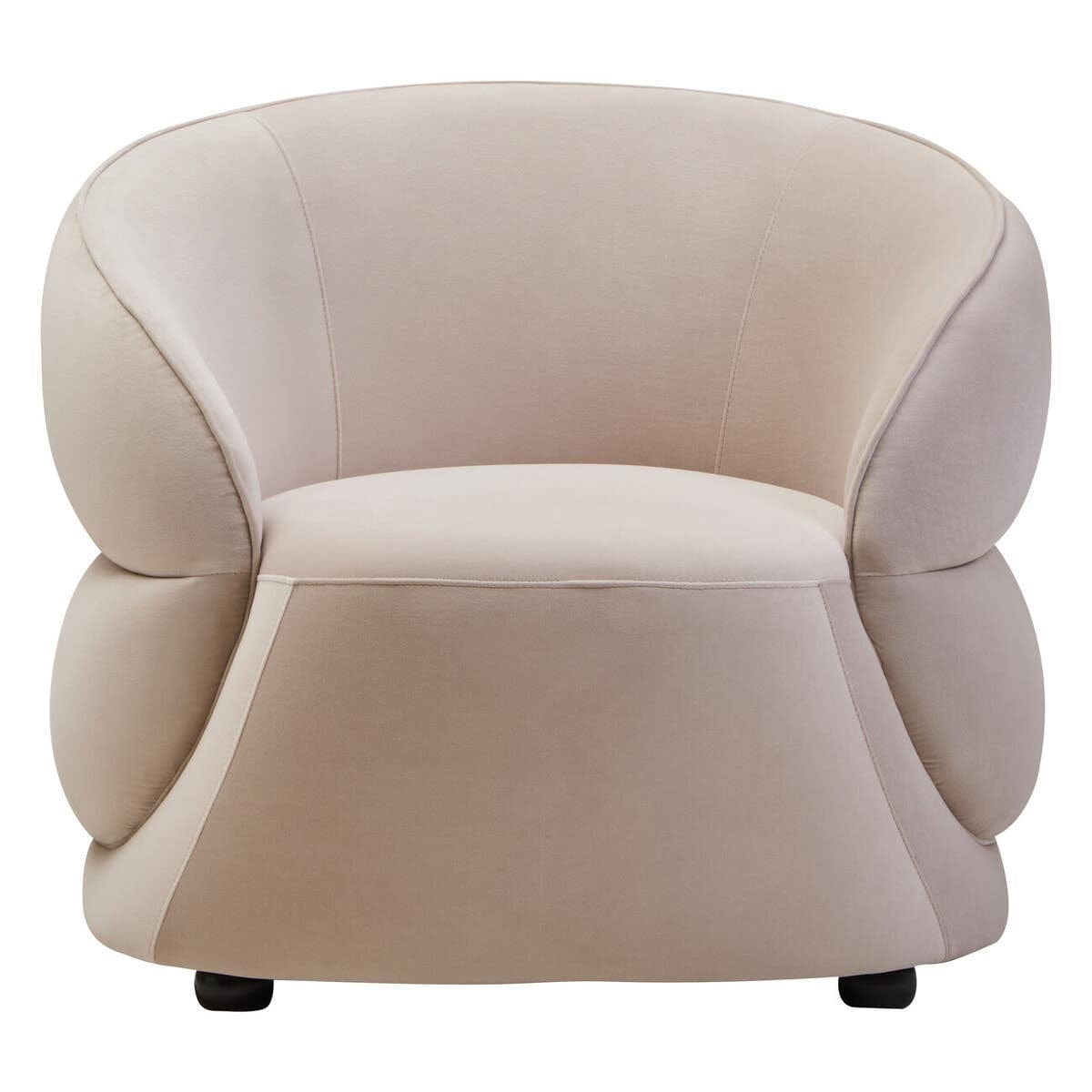 Hamilton Interiors Living Darla Stone Velvet Curved Chair House of Isabella UK