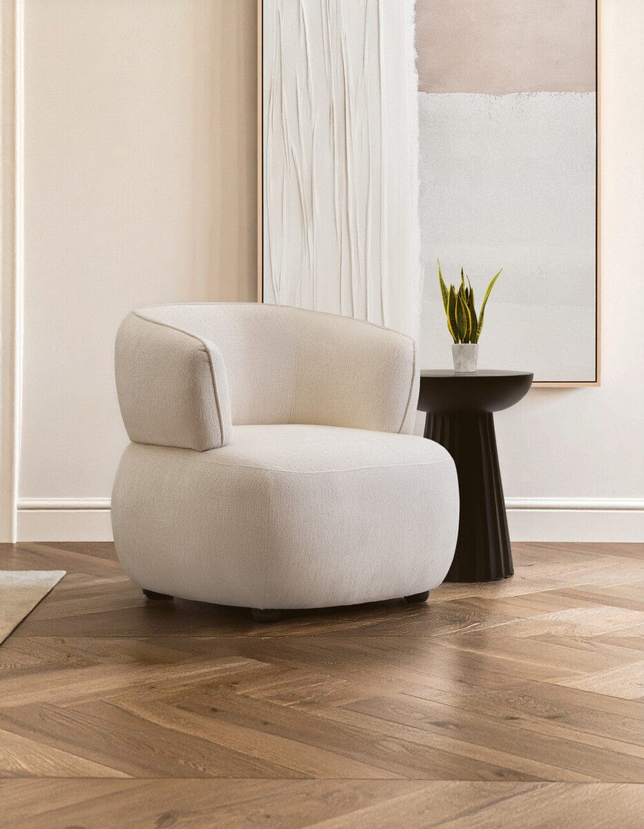 Hamilton Interiors Living Dasha Ivory Textured Curved Chair House of Isabella UK