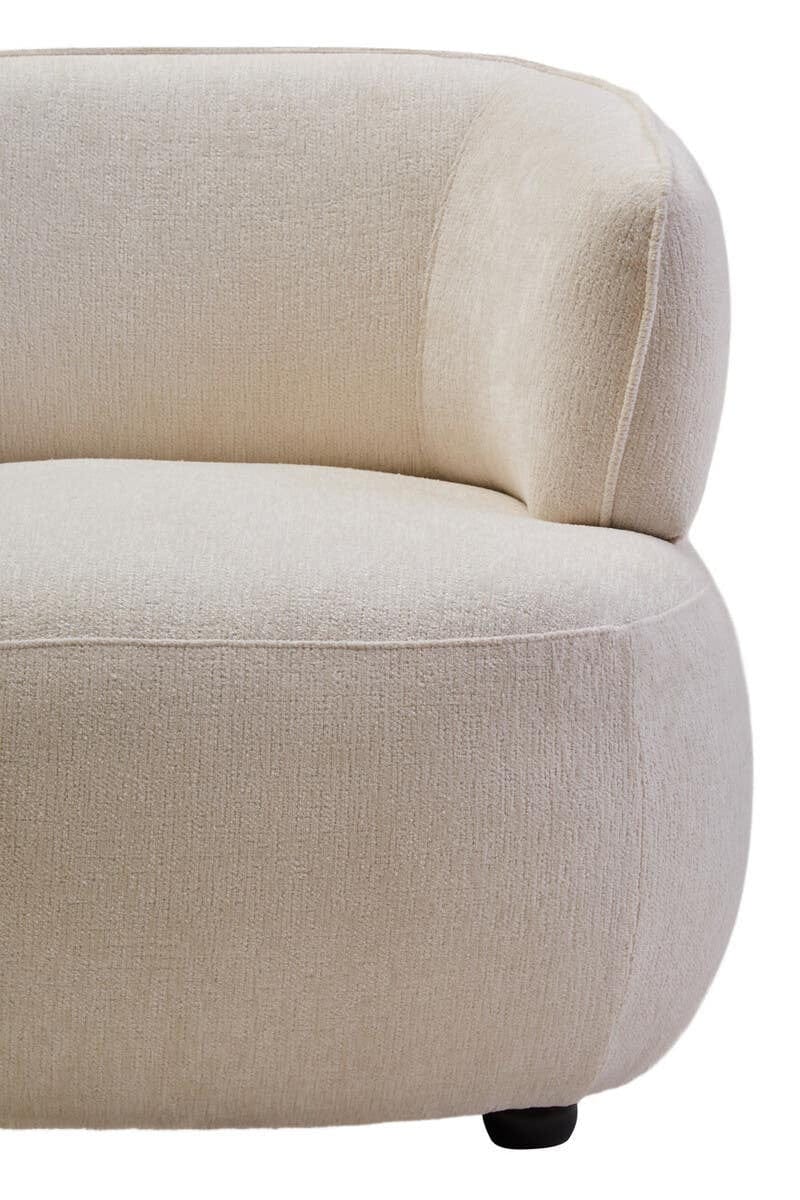 Hamilton Interiors Living Dasha Ivory Textured Curved Chair House of Isabella UK