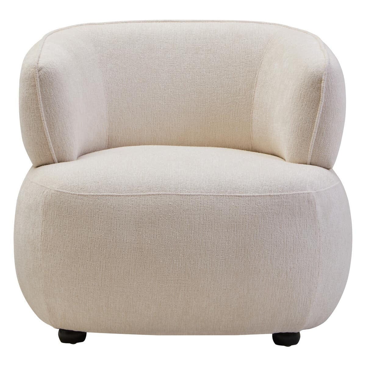 Hamilton Interiors Living Dasha Ivory Textured Curved Chair House of Isabella UK