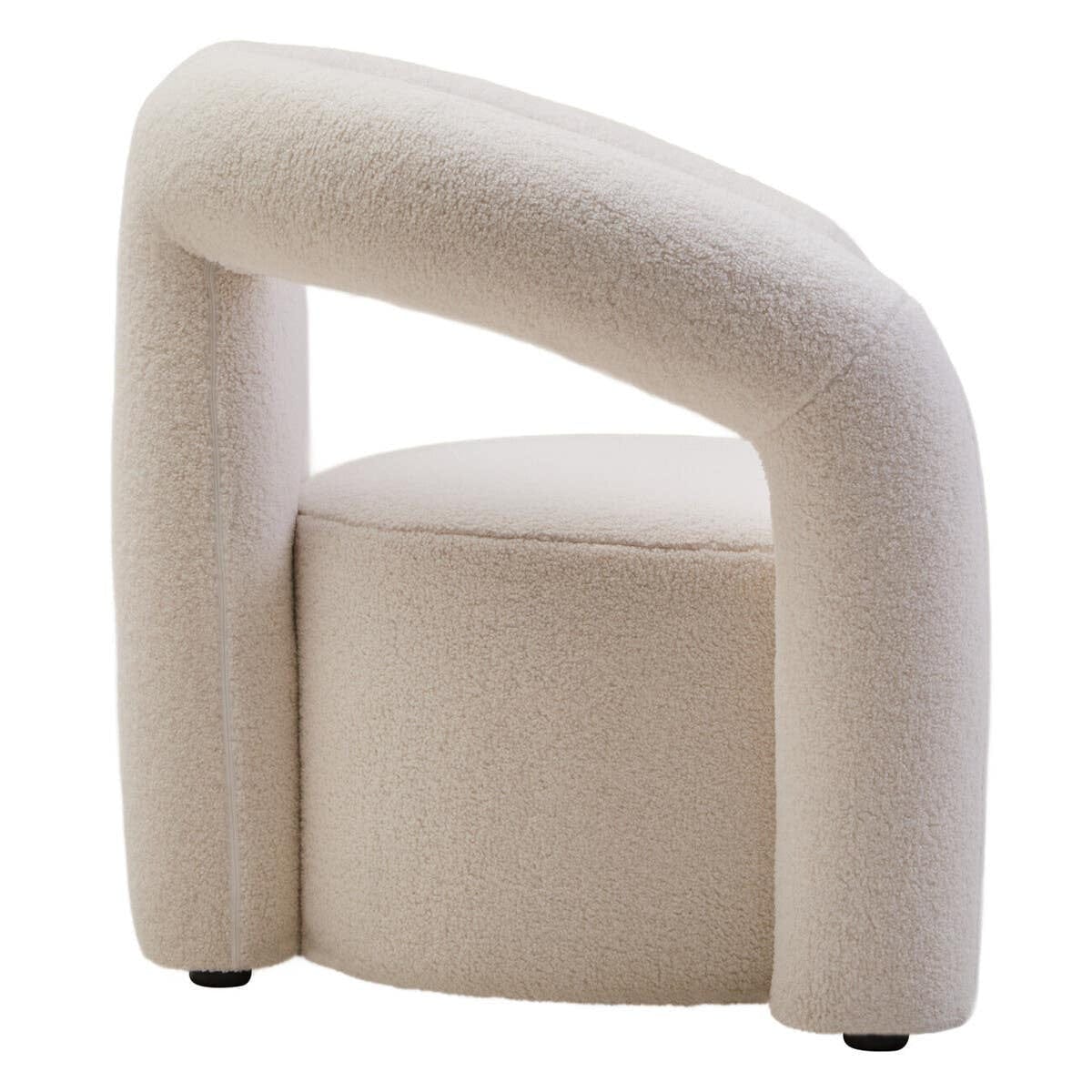 Hamilton Interiors Living Davina Ivory Boucle Statement Chair House of Isabella UK