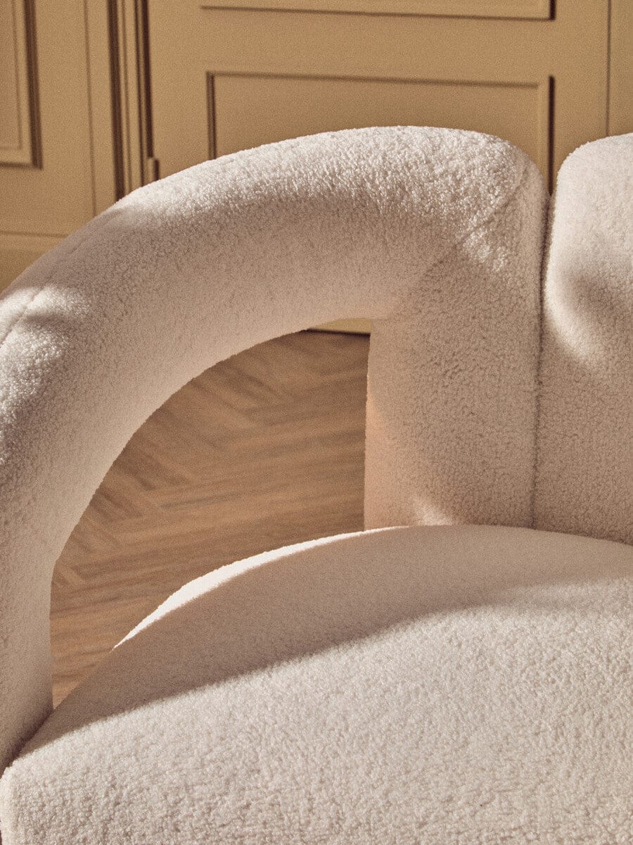 Hamilton Interiors Living Davina Ivory Boucle Statement Chair House of Isabella UK