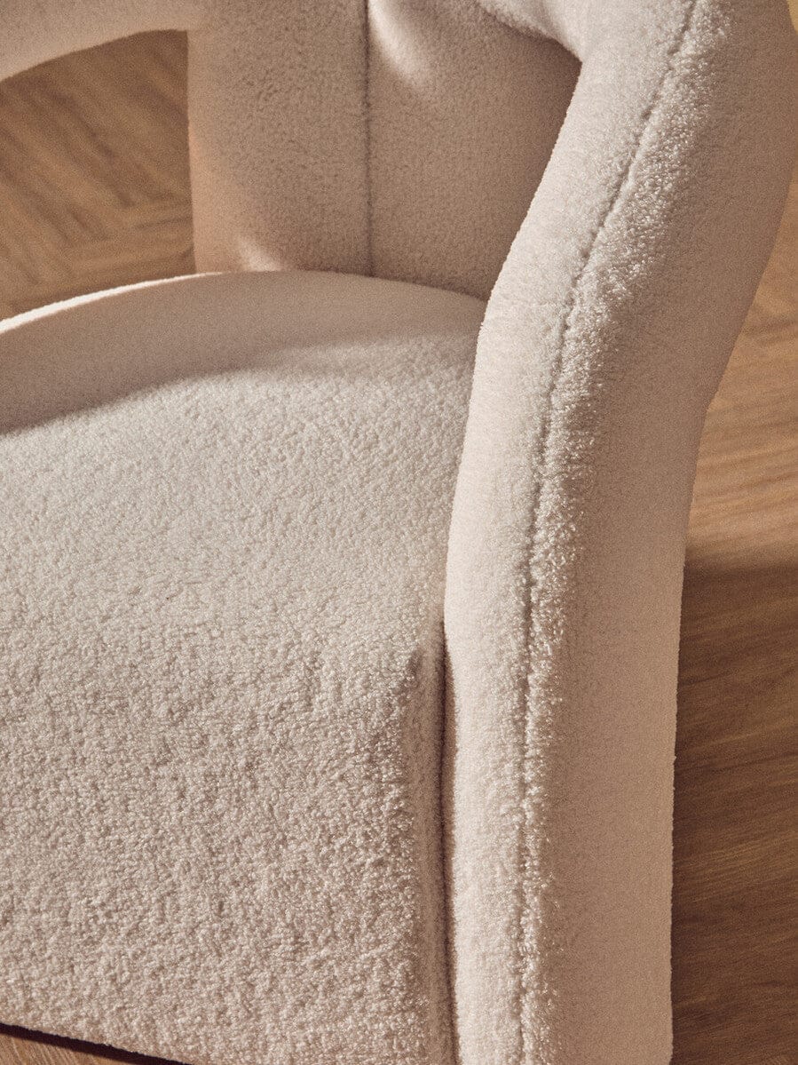 Hamilton Interiors Living Davina Ivory Boucle Statement Chair House of Isabella UK
