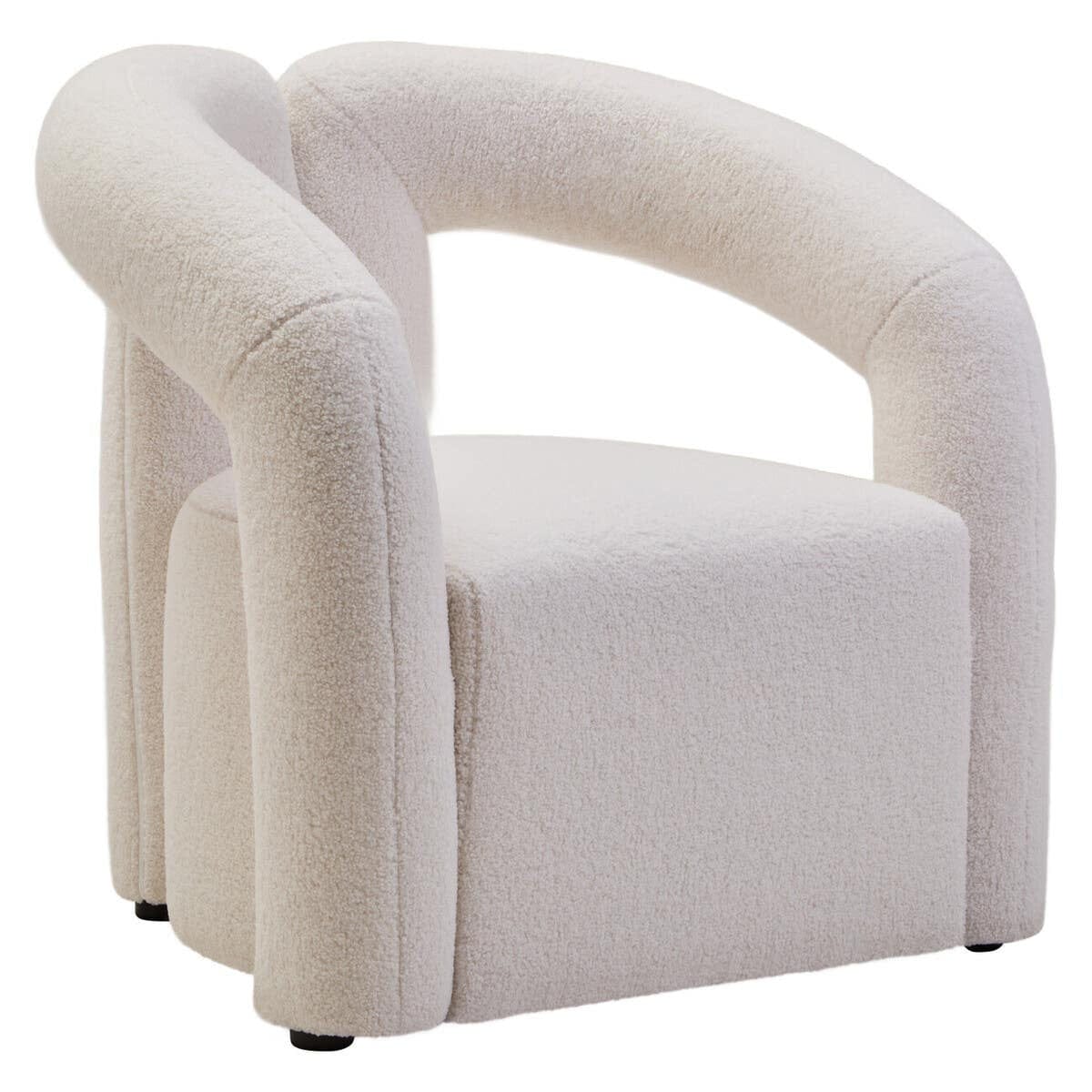 Hamilton Interiors Living Davina Ivory Boucle Statement Chair House of Isabella UK