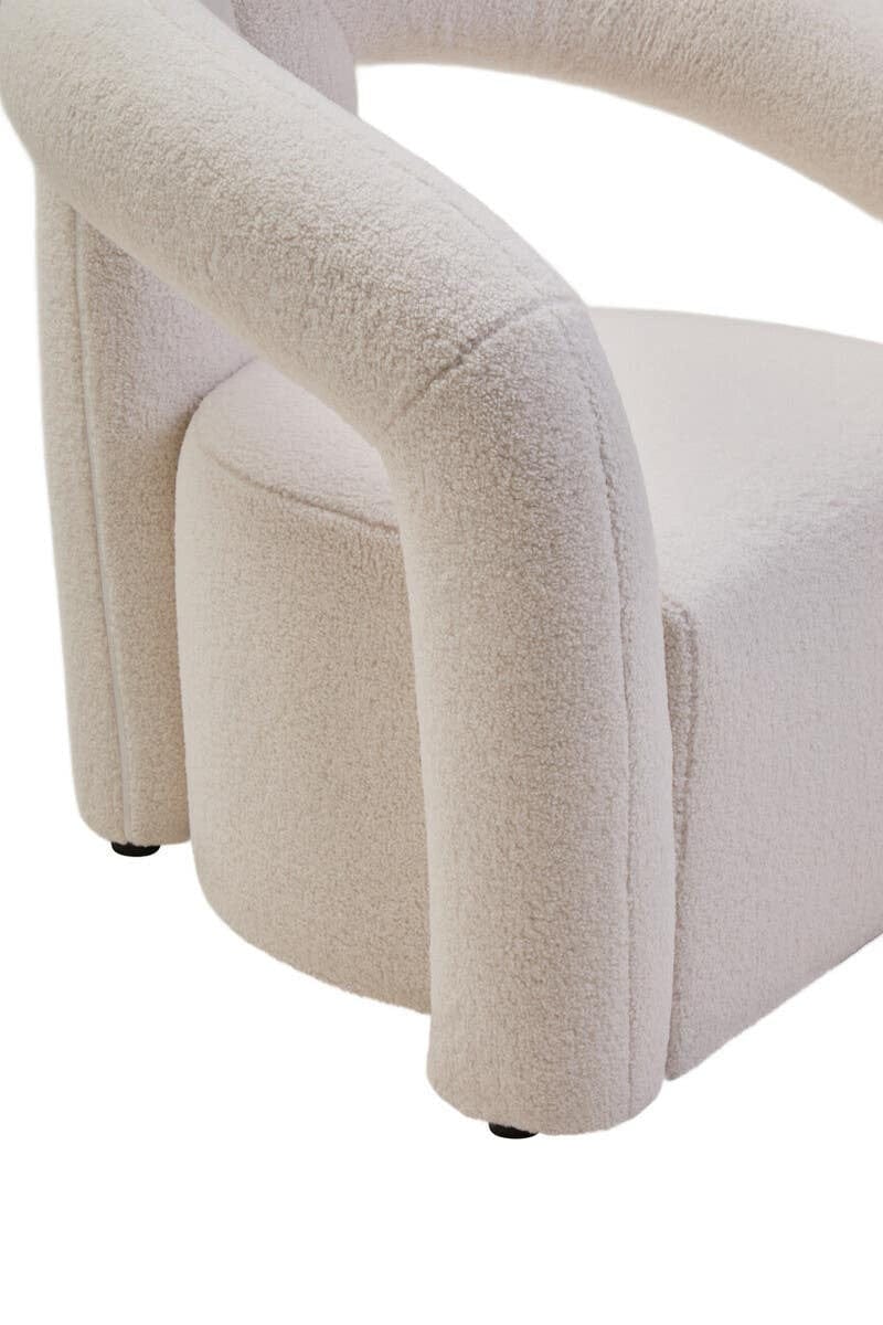 Hamilton Interiors Living Davina Ivory Boucle Statement Chair House of Isabella UK