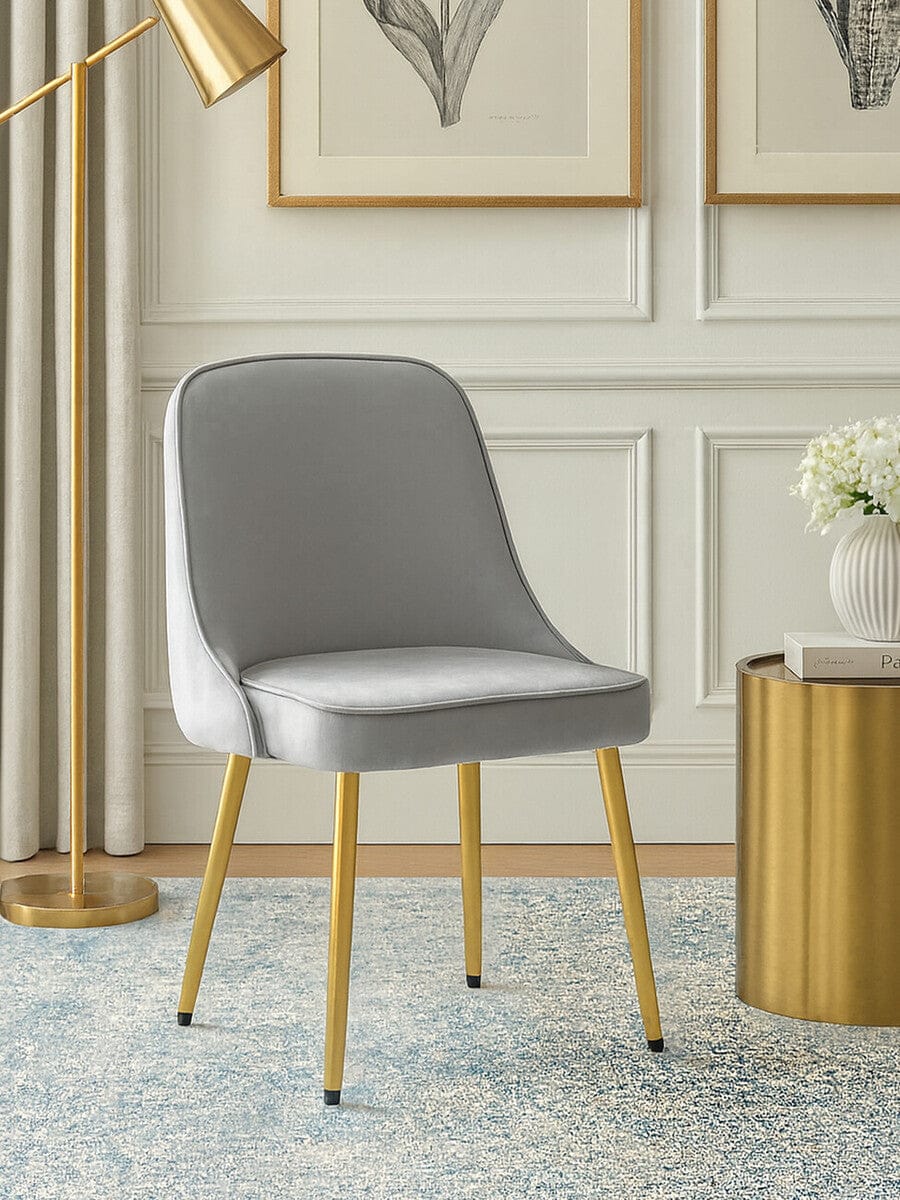 Hamilton Interiors Living Demi Grey Velvet Dining Chair House of Isabella UK