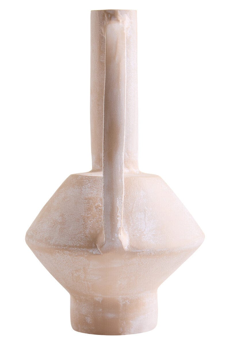 Hamilton Interiors Living Densita Large Textured Beige Whitewash Vase House of Isabella UK