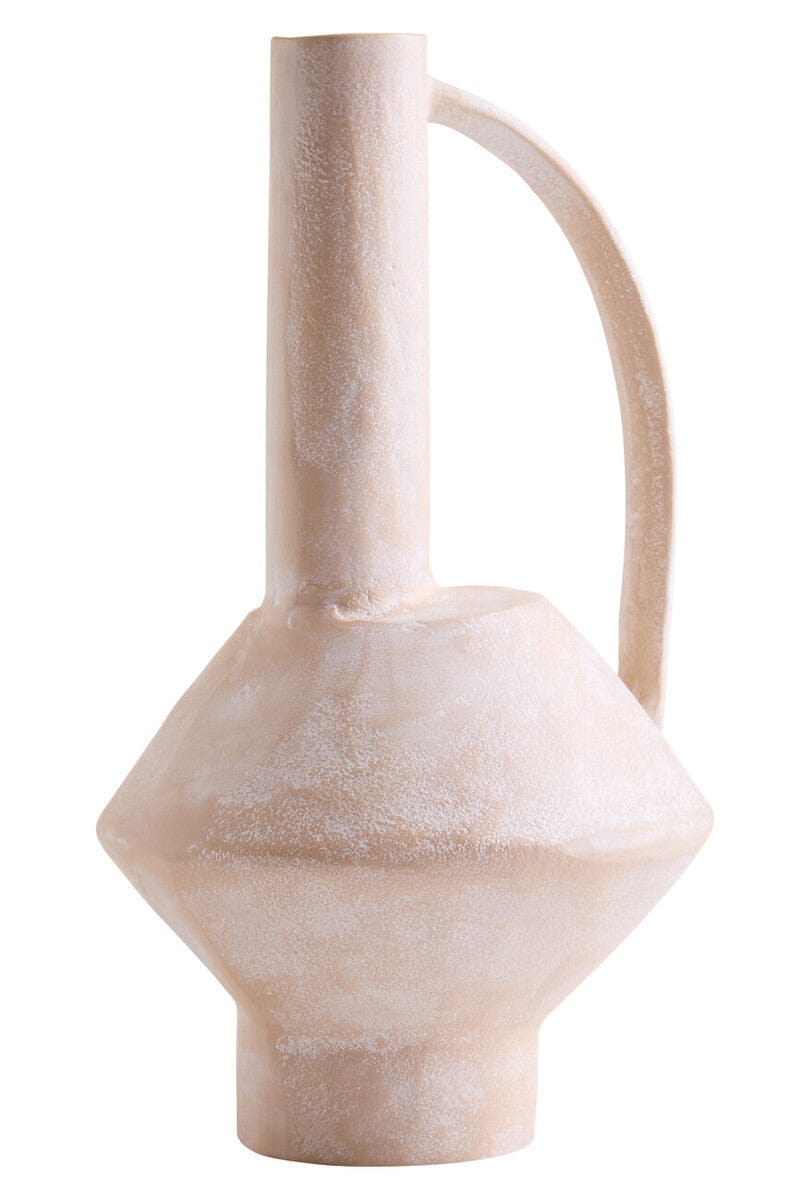 Hamilton Interiors Living Densita Large Textured Beige Whitewash Vase House of Isabella UK