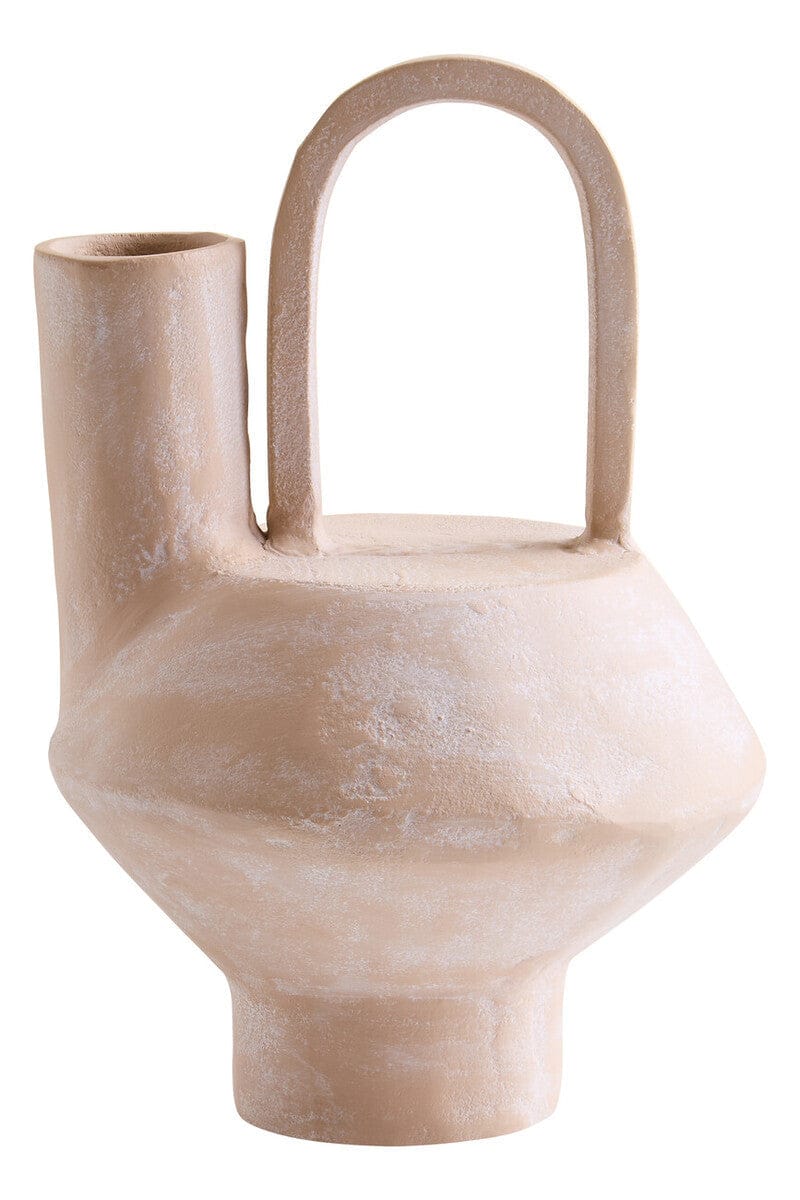 Hamilton Interiors Living Densita Small Textured Beige Whitewash Vase House of Isabella UK