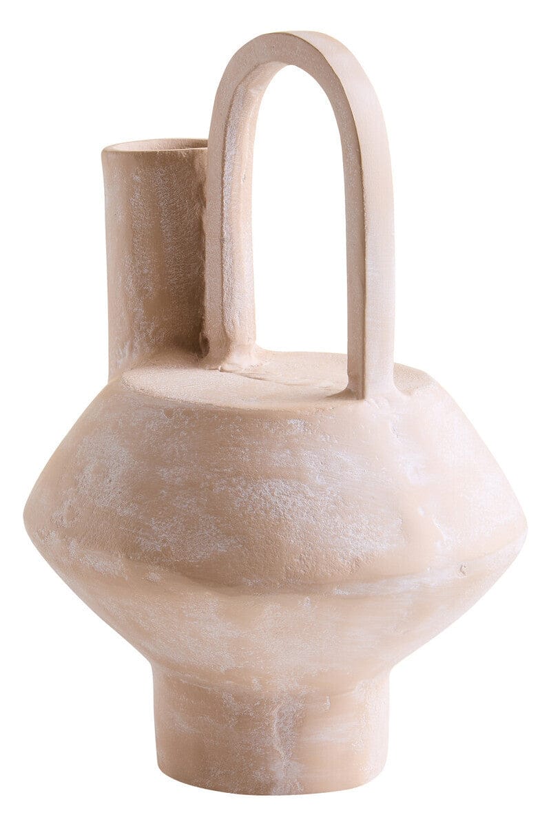 Hamilton Interiors Living Densita Small Textured Beige Whitewash Vase House of Isabella UK
